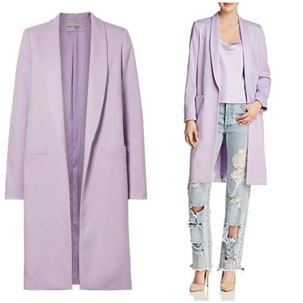 ALICE + OLIVIA Kylie Long Easy Shawl Collar Jacket - Picture 8 of 16
